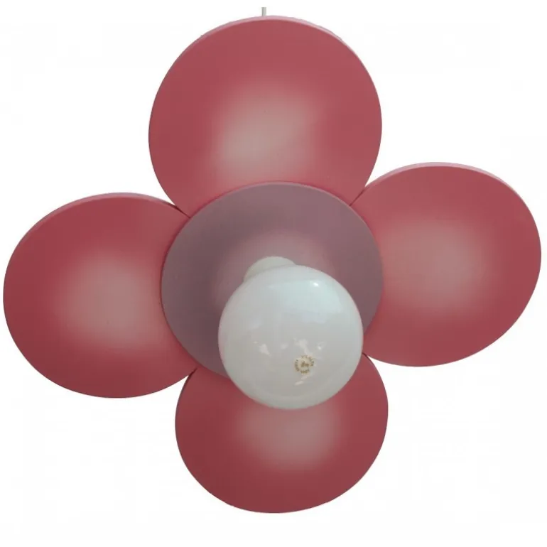 Lámpara de techo colgante Trébol Rosa 1xE27 acabado madera rosa estilo infantil 49cm Ø