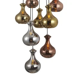 Lámpara de techo colgante Vanya 10L 10XE27 acabado colores metálicos estilo moderno 50cm Ø