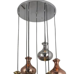 Lámpara de techo colgante Vanya 10L 10XE27 acabado colores metálicos estilo moderno 50cm Ø