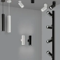 Lámpara de techo colgante Zoom 1 luz 1xGU10 acabado metal blanco estilo moderno 5.6cm Ø