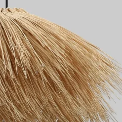 Lámpara de techo colgante Zuela 1XE27 acabado mimbre natural estilo rústico 60cm Ø