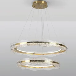 Lámpara Lira Oro 2 Aros Dimable