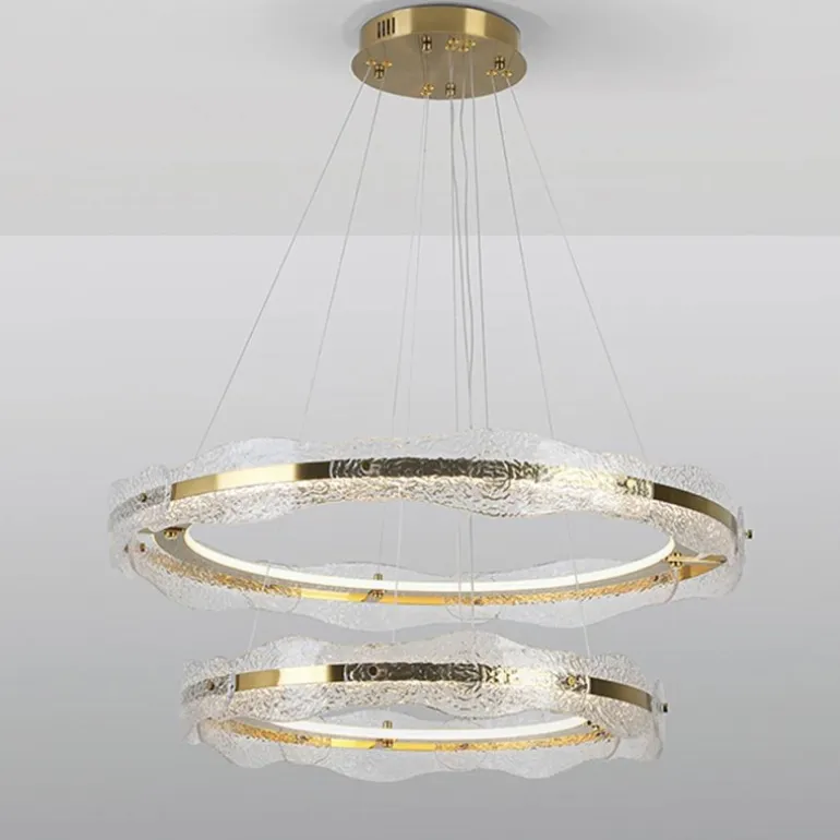 Lámpara Lira Oro 2 Aros Dimable