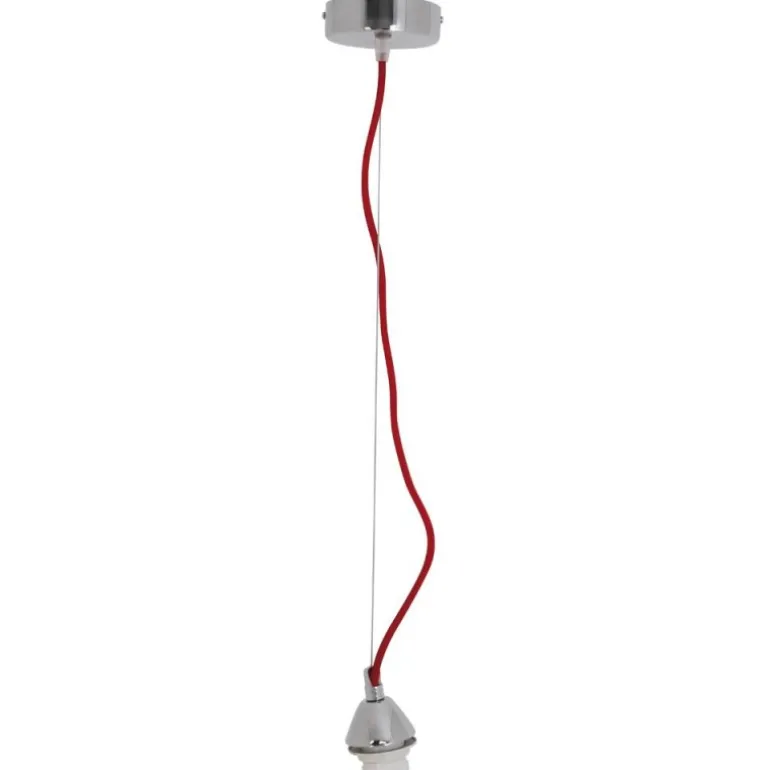 PENDEL CROMADO E27 ROJO