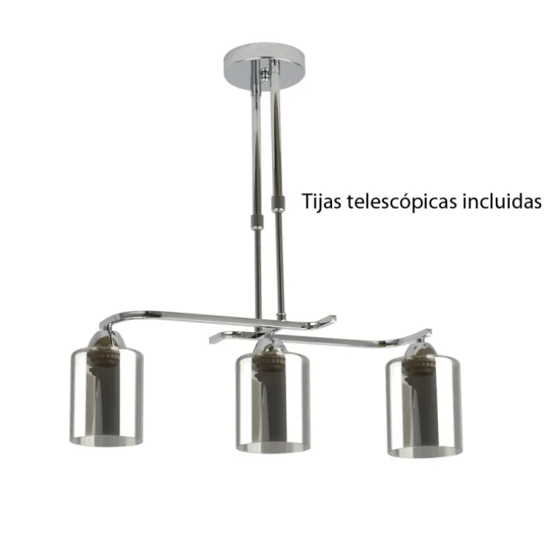 Plafón de techo Zlin Cromo 3L 4XE27