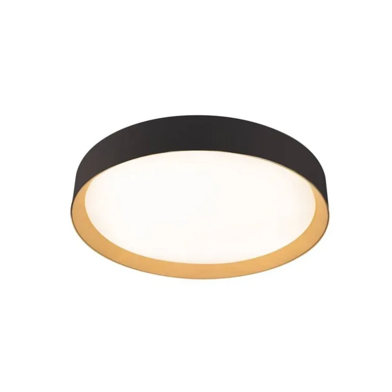 Plafón Lea Negro / Madera 80cm