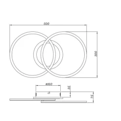 Plafón Venida Negro Circular