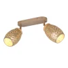 Regleta de focos superficie Bidar 2 luces 2xE14 acabado café estilo moderno focos orientables
