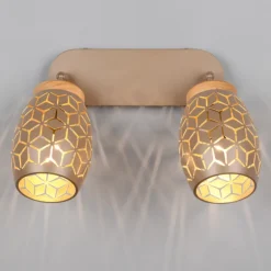 Regleta de focos superficie Bidar 2 luces 2xE14 acabado café estilo moderno focos orientables
