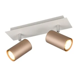 Regleta de focos superficie Marley 2L Café Orientable 3XGU10