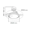 Ventilador de techo Antila Mini XS RGB blanco LED 40W 3CCT acabado blanco estilo moderno aspas plegables motor DC 55cm Ø