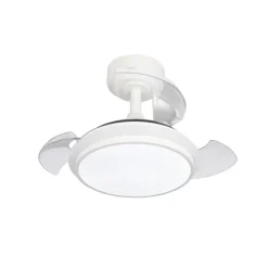 Ventilador de techo Antila Mini XXS blanco LED 35w 3CCT acabado blanco estilo moderno aspas plegables motor DC 55cm Ø