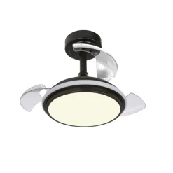 Ventilador de techo Antila Mini XXS negro LED 35w 3CCT acabado negro estilo moderno aspas plegables motor DC 55cm Ø