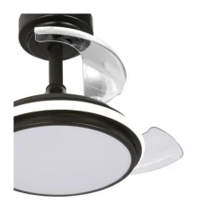 Ventilador de techo Antila Mini XXS negro LED 35w 3CCT acabado negro estilo moderno aspas plegables motor DC 55cm Ø