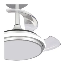 Ventilador de techo Antila Mini XXS plata LED 35w 3CCT acabado plata estilo moderno aspas plegables motor DC 55cm Ø