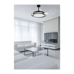Ventilador de techo Antila negro LED 60w 3CCT acabado negro estilo moderno aspas plegables motor DC 106cm Ø