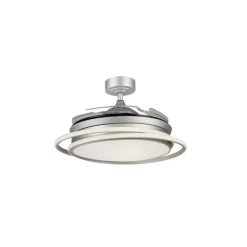 Ventilador de techo Antila plata LED 60w 3CCT acabado plata estilo moderno aspas plegables motor DC 106cm Ø