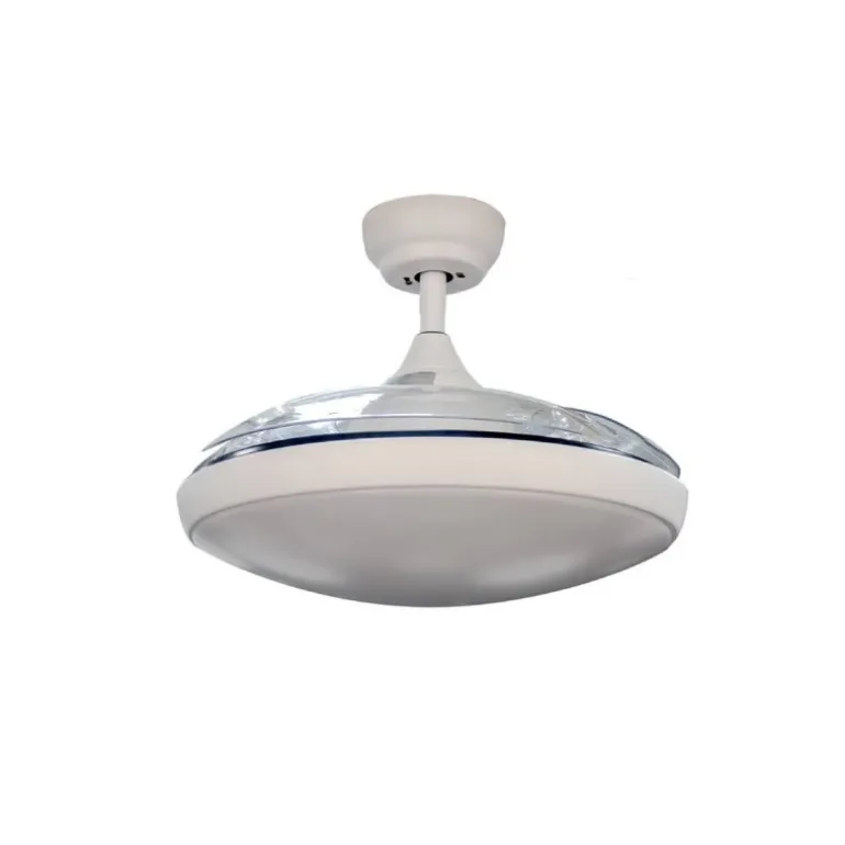 Ventilador de techo Anubis blanco LED 36w 3CCT acabado blanco estilo moderno aspas plegables motor DC 107cm Ø DC