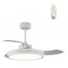 Ventilador de techo Areca blanco LED 45w 3CCT acabado blanco estilo moderno aspas plegables motor DC 106cm Ø