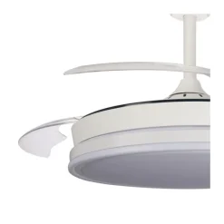 Ventilador de techo Aria blanco LED integrado 45w 3CCT acabado blanco estilo moderno aspas plegables motor DC 106cm Ø