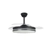 Ventilador de techo Aria negro LED integrado 45w 3CCT acabado negro estilo moderno aspas plegables motor DC 106cm Ø