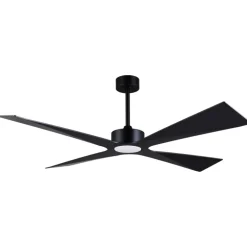 Ventilador de techo Bali negro LED 18w 3CCT acabado negro estilo moderno motor DC apto para exterior IP44 137cm Ø