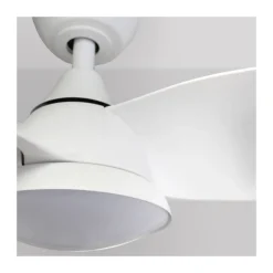 Ventilador de techo Blues blanco LED 24w 3CCT acabado blanco estilo moderno aspas acabado blanco motor DC 50cm Ø