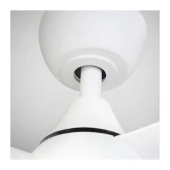 Ventilador de techo Blues blanco LED 24w 3CCT acabado blanco estilo moderno aspas acabado blanco motor DC 50cm Ø