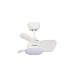 Ventilador de techo Blues blanco LED 24w 3CCT acabado blanco estilo moderno aspas acabado blanco motor DC 50cm Ø