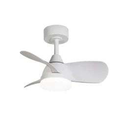 Ventilador de techo Byan blanco LED 18w 3CCT acabado blanco estilo moderno motor DC 60cm Ø