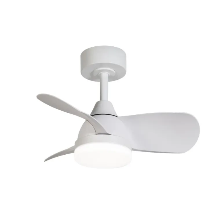 Ventilador de techo Byan blanco LED 18w 3CCT acabado blanco estilo moderno motor DC 60cm Ø