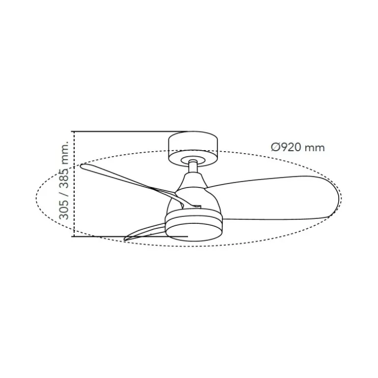 Ventilador de techo Byan blanco LED 18w 3CCT acabado blanco estilo moderno motor DC 92cm Ø