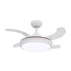 Ventilador de techo Camel LED 36w 3CCT acabado blanco estilo moderno aspas plegables motor DC 92cm Ø