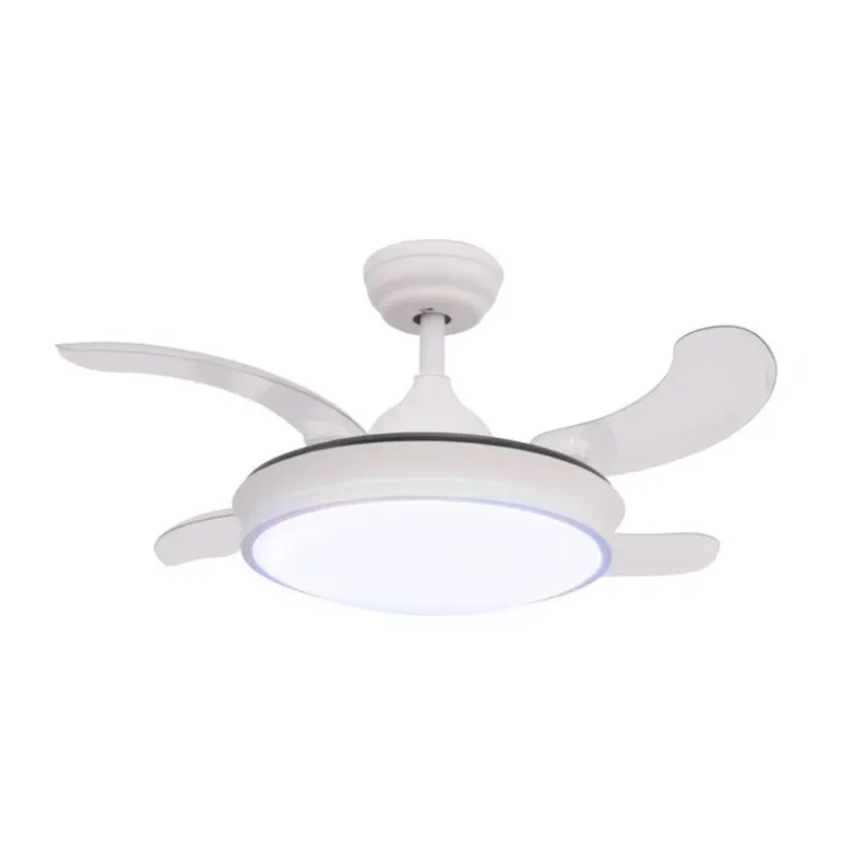 Ventilador de techo Camel LED 36w 3CCT acabado blanco estilo moderno aspas plegables motor DC 92cm Ø