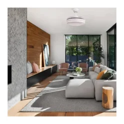 Ventilador de techo Camel LED 36w 3CCT acabado blanco estilo moderno aspas plegables motor DC 92cm Ø