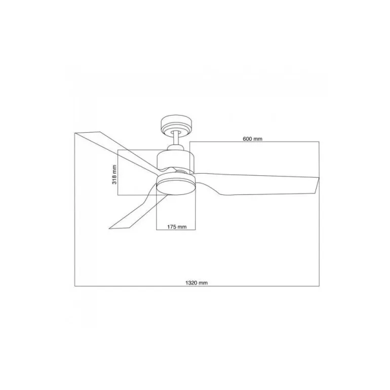 Ventilador de techo Ekos blanco LED 15w 3CCT acabado blanco estilo moderno motor DC 132cm Ø