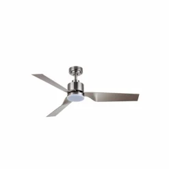 Ventilador de techo Ekos Níquel LED 15w 3CCT acabado níquel estilo moderno motor DC 132cm Ø