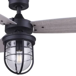Ventilador de techo K2 1xE27 acabado negro estilo rústico motor AC 107cm Ø