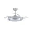 Ventilador de techo Lander plata LED 72w 3CCT acabado acero plata estilo moderno aspas plegables motor DC 106cm Ø