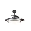 Ventilador de techo Lous negro LED 35w 3CCT acabado negro estilo moderno aspas plegables motor DC 106cm Ø
