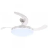 Ventilador de techo María LED 36w 3CCT acabado plata estilo moderno Altavoz + Bluetooth aspas plegables motor DC 107cm Ø