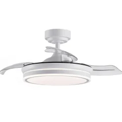 Ventilador de techo Martina blanco LED integrado 46w 3CCT acabado blanco estilo moderno aspas plegables motor DC 92cm Ø