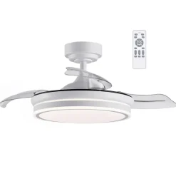Ventilador de techo Martina blanco LED integrado 46w 3CCT acabado blanco estilo moderno aspas plegables motor DC 92cm Ø