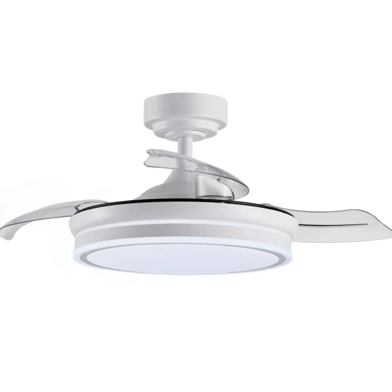 Ventilador de techo Martina blanco LED integrado 46w 3CCT acabado blanco estilo moderno aspas plegables motor DC 92cm Ø