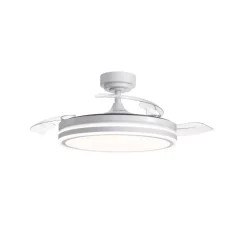 Ventilador de techo Martín blanco 72w LED integrado 3CCT acabado blanco estilo moderno aspas plegables motor DC 106cm Ø