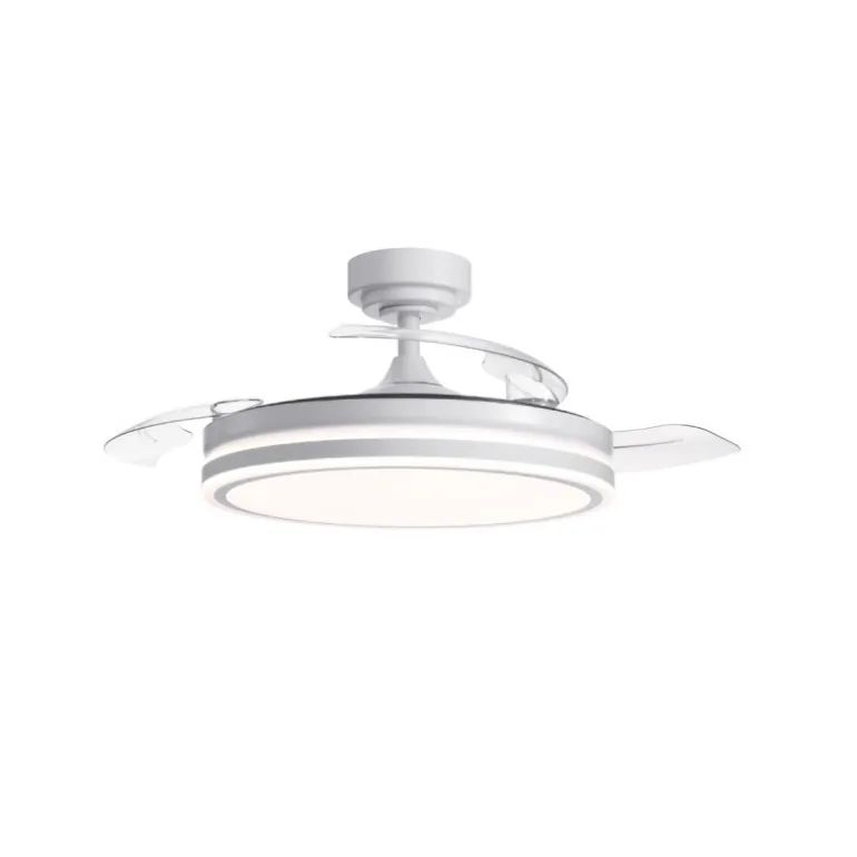 Ventilador de techo Martín blanco 72w LED integrado 3CCT acabado blanco estilo moderno aspas plegables motor DC 106cm Ø
