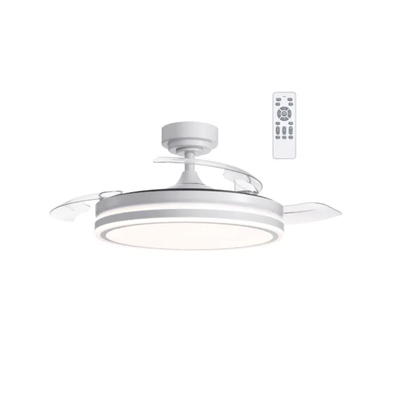 Ventilador de techo Martín blanco 72w LED integrado 3CCT acabado blanco estilo moderno aspas plegables motor DC 106cm Ø