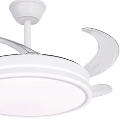Ventilador de techo Marty blanco LED integrado 72w 3CCT acabado blanco estilo moderno motor DC aspas plegables 106cm Ø