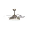 Ventilador de techo Mini Sultán níquel LED 36w 3CCT acabado níquel estilo moderno aspas plegables motor DC 91cm Ø