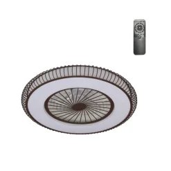 Ventilador de techo Mirabel marrón LED 40w 3CCT acabado marrón estilo moderno motor DC 56cm Ø